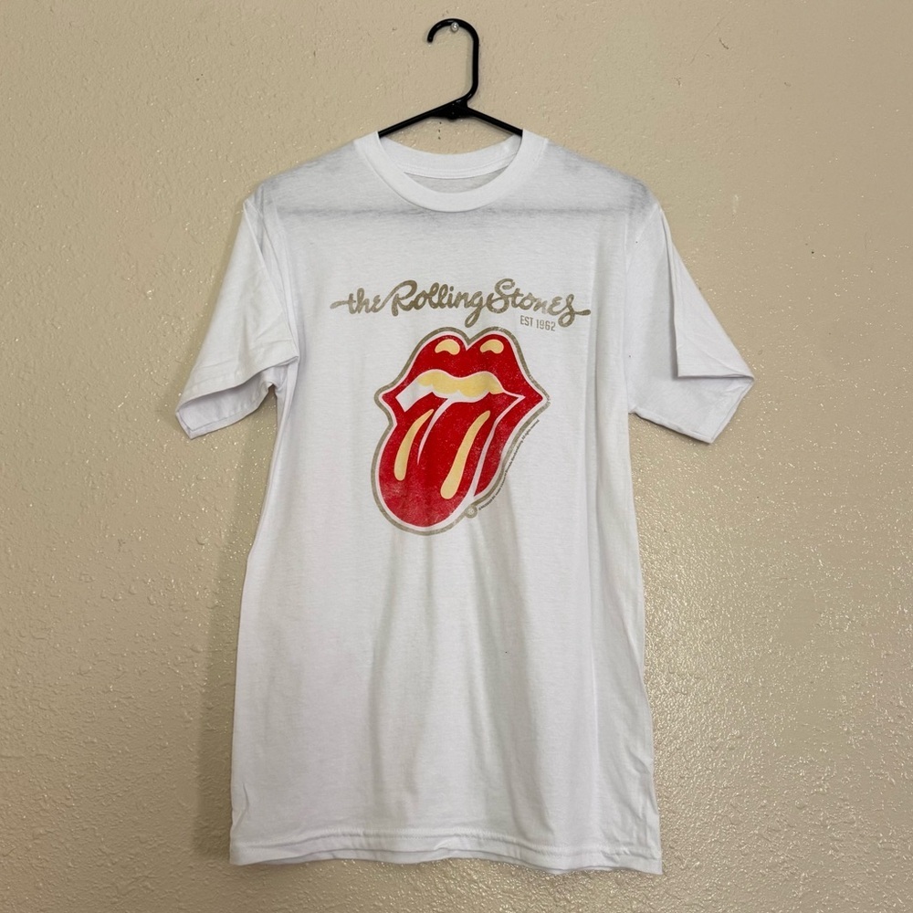 The Rolling Stones White Cotton T-Shirt Sz S